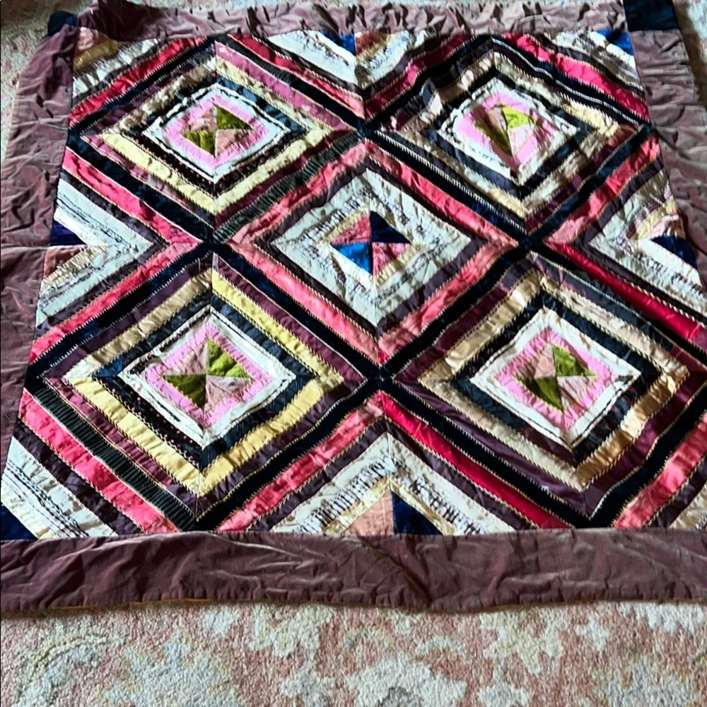 Elegant Multicolor Patchwork Quilt handmade